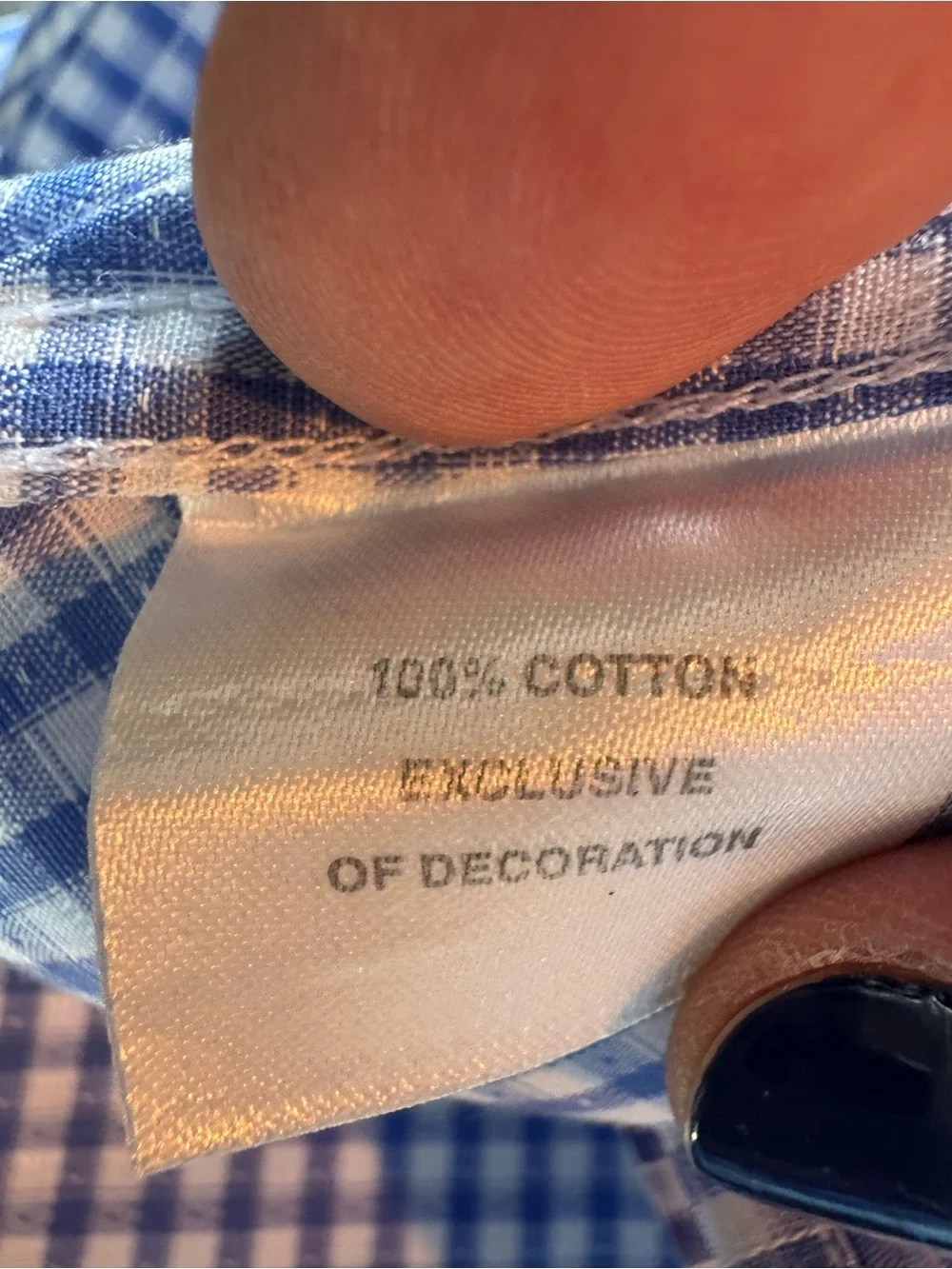 TailorByrd Collection Non-Iron Trim Fit Blue White Check Cotton Dress Shirt 16.5